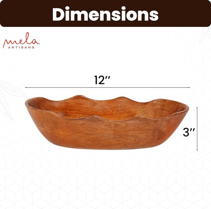 Unique Handmade Wooden Serving Bowl Home Kitchen Decoratian Tabletop Rustic Gift