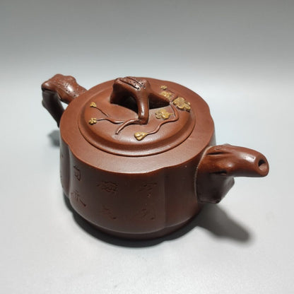 Vintage China Yixing Purple Clay Teapot Zisha Ceremony Fine Plum Blossom Teaware