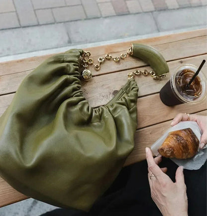 Shoulder Bag Blogger Same Cowhide Chain Underarm Bag Handbag