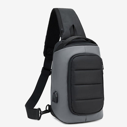 Sling Backpack Oxford cloth Waterproof&Anti-theft Crossbody Shoulder Bag USBPort