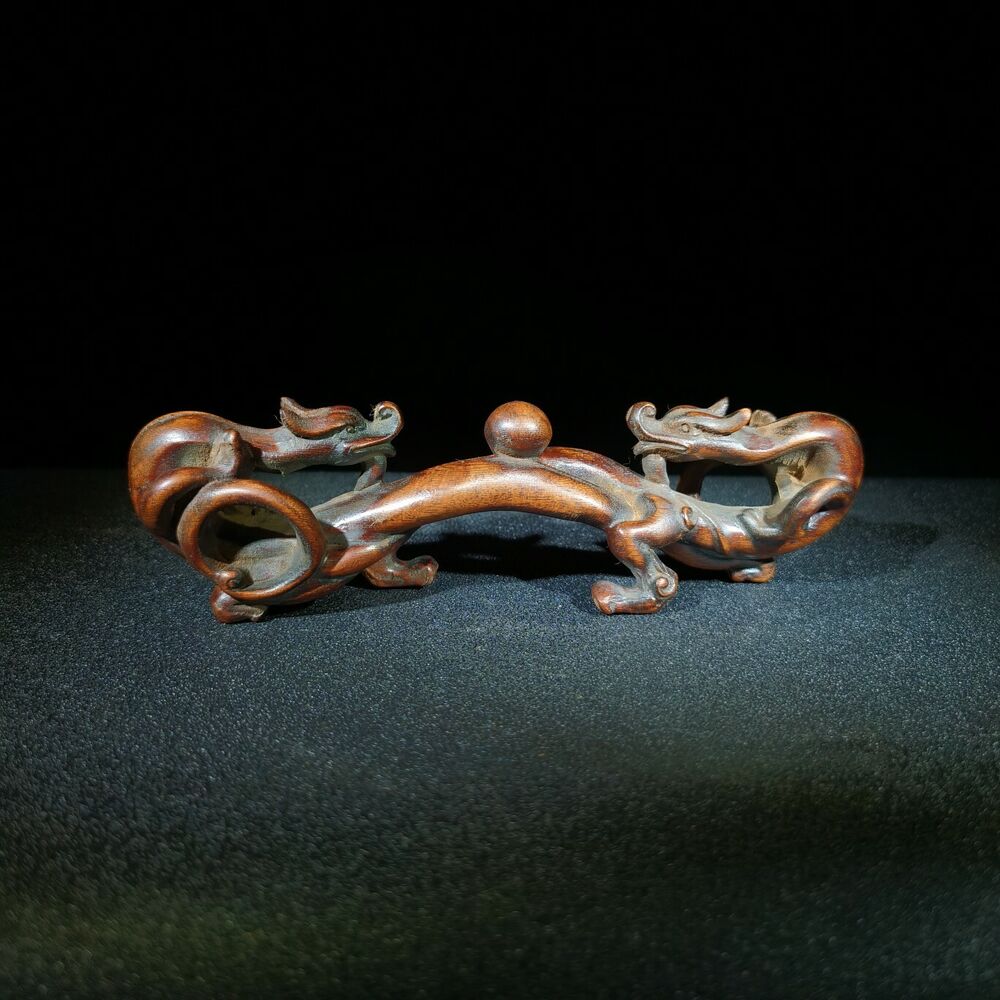 fine dragon statue antique wooden statue carvings decor penholder for desk study