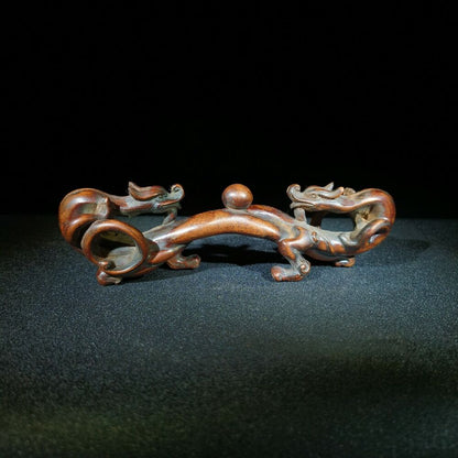 fine dragon statue antique wooden statue carvings decor penholder for desk study