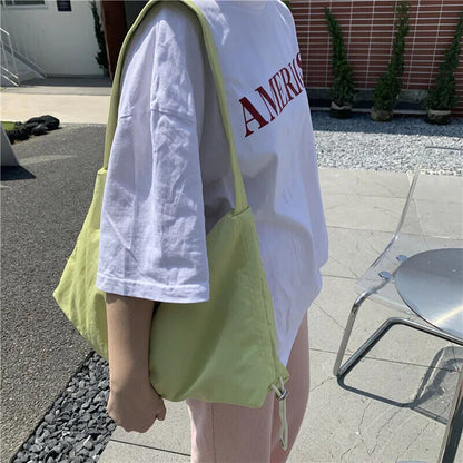 Women Nylon Tote Bag Handbag Shoulder Bag Reusable Shopping Beach Bag