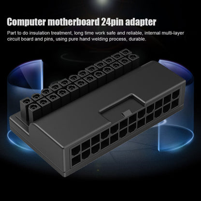 ATX Motherboard Female 24Pin to 24pin Male 90 Degree Power Adapter Mainboard