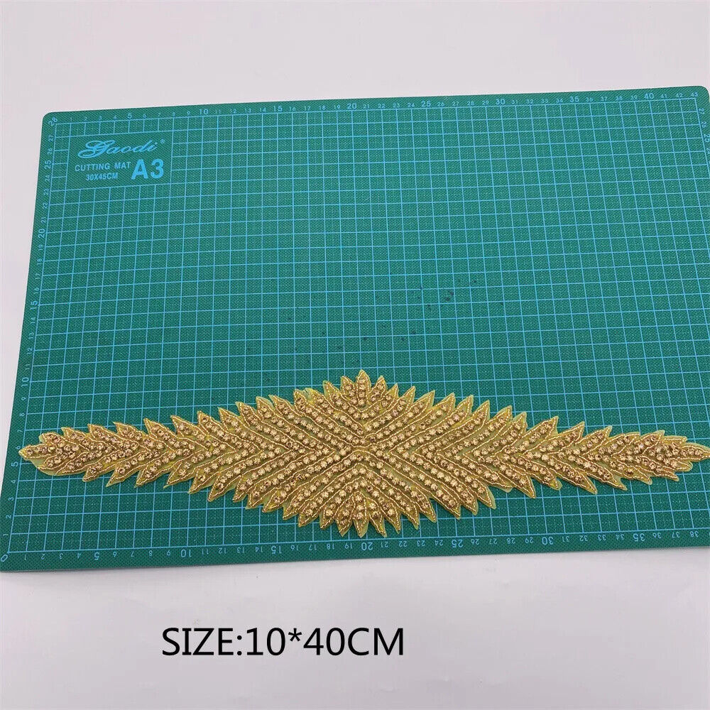 Rhinestone Patches 2-5Pcs Crystal Beaded Iron On Bridal Wedding Dress Decoration