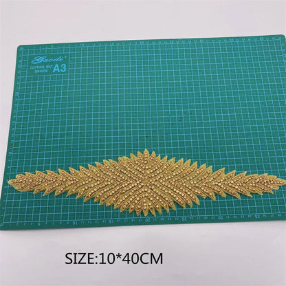Rhinestone Patches 2-5Pcs Crystal Beaded Iron On Bridal Wedding Dress Decoration