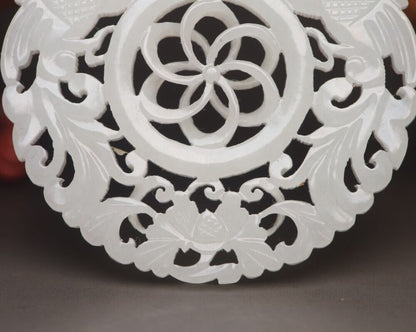 Top Chinese Natural Hetian Jade Carving Exquisite Phoenix Statue Lucky Pendant