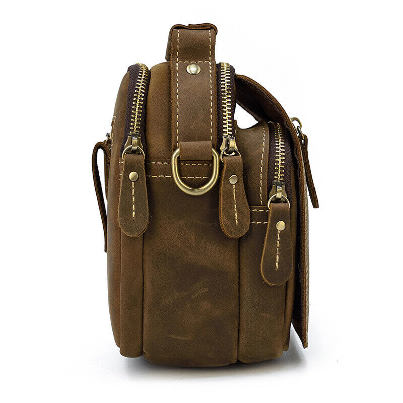 Vintage Men Real Leather Shoulder Bag Cross Body Belt Bag Waist Pack Bum Bag