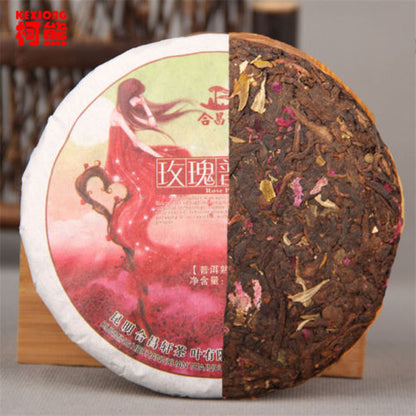 Yunnan Organic Ripe Puer Tea Rose Flavor Healthy Pressed Tea Green Tea 100g