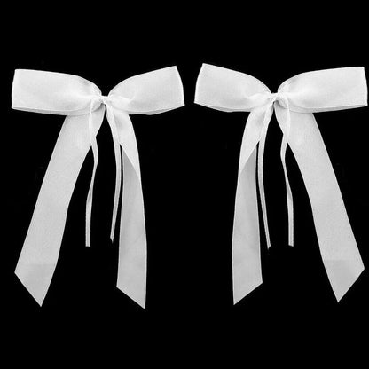 Wedding Decor 50Pcs Cotton White Bows Jewelry Bridal Car Antenna Decorative Loop