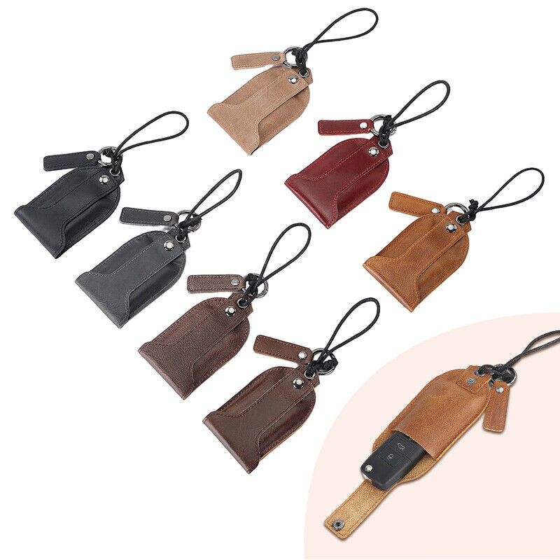 1pcs Car Key Holder Cover Key Chain Bag Leather Remote Fob Case Pouch Unisex