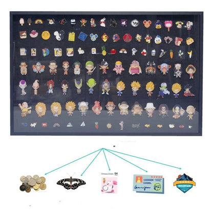 Jewelry Storage Box 2 In 1 Medal Display Frame Brooch Pins Coins Gems Organizers