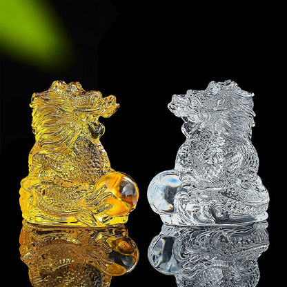 Chinese Zodiac Dragon Figurines Crystal Glass Miniatures Lucky Craft Decorations