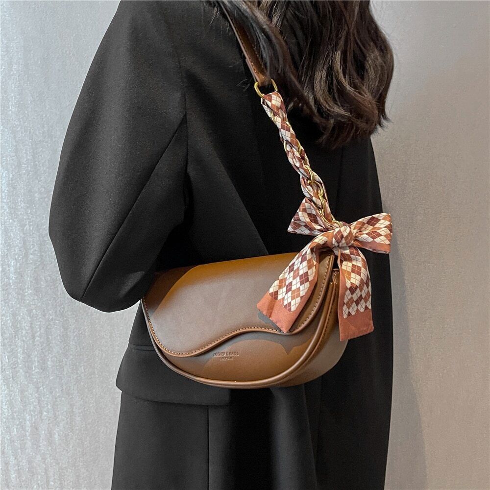 Saddle Small Shoulder Crossbody Women Wide Strap Ladies Handbags