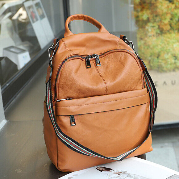 Soft Real Leather Black Backpack, New Desinger Women's Travel Backpack Bags