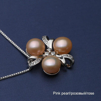 Pearl Freshwater Pendant 925 Silver Necklace Pendants Chain Jewelry Accessories