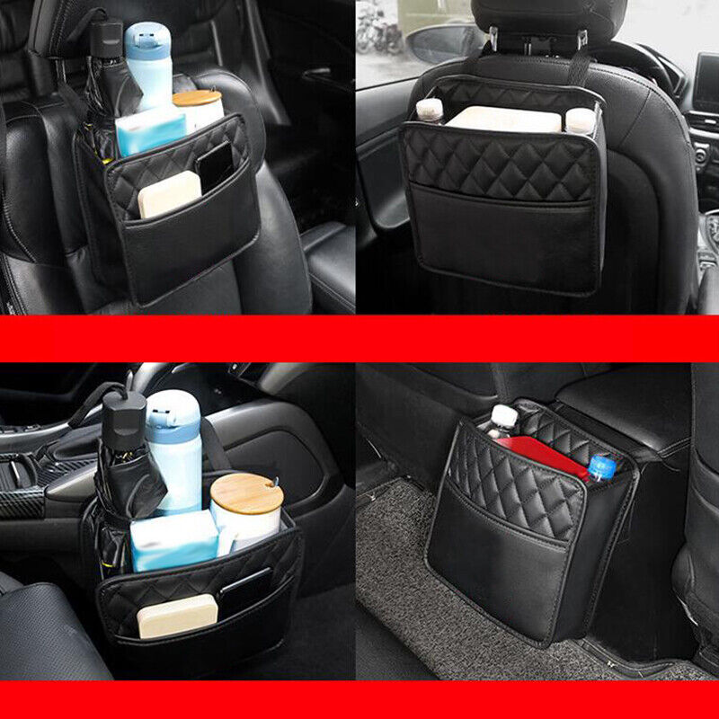 Car Backseat Organizer PU Leather Auto Interior Storage Bag Hanging Seat Back