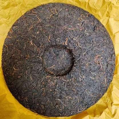 357g Yunnan Aged Puerh Ripe Tea Authentic 1988 Songpin Cooked Puer Old Tea Cake