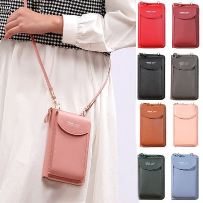 Wallet Diagonal Synthetic Phone Clutch Bag Purse Large Travel Card Holder Cover