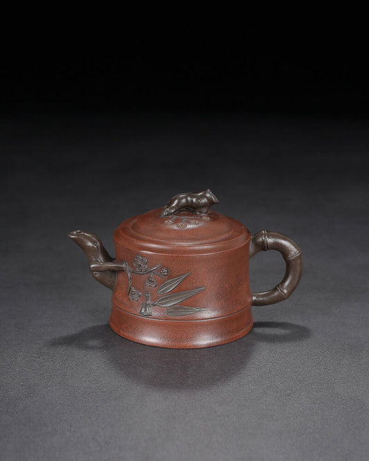 Chinese Yixing Zisha Clay Handmade Exquisite Teapot （松竹梅 底款：汪寅仙）