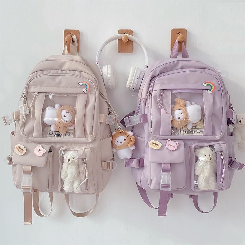 Large Women Multi-Pocket Nylon Backpack School Student Bag Backpack Laptop Book