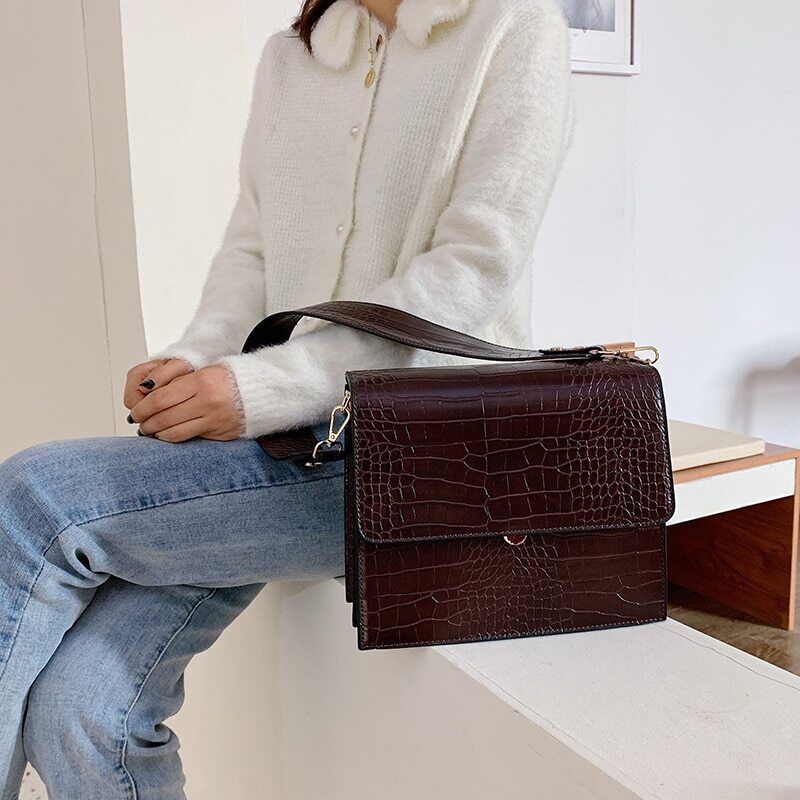 PU Leather Shoulder Crossbody Bags Women Bag Pattern Casual Tote Bag