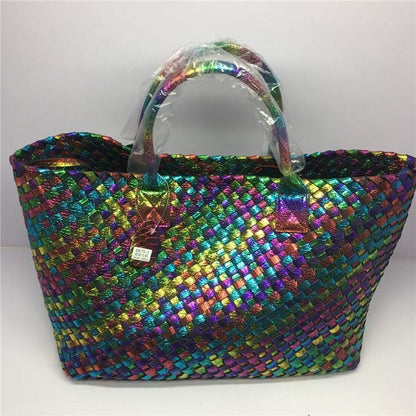 Snake Weaving Bag Shoulder Purse Vegetable Basket Large Shopping Bag 37*18*53 CM