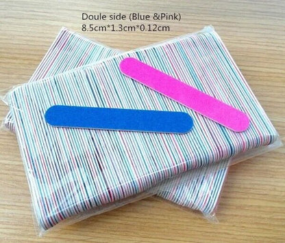 Nail Files 100Pcs Professional Sandpaper Buffers Slim Crescent Grit 180-240 Tool