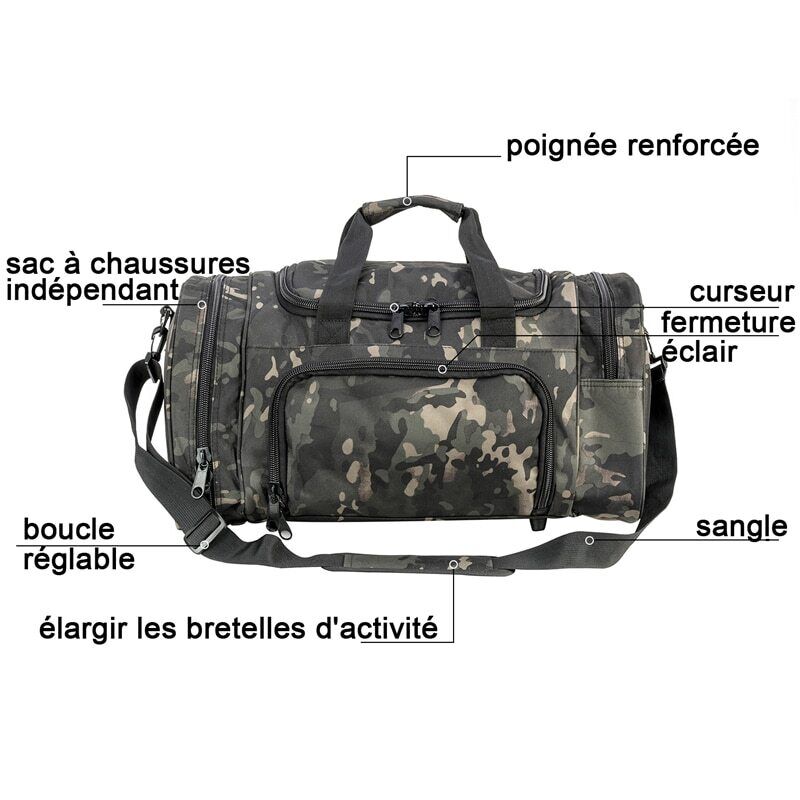 Tactical Travel Bag Men Outdoor Handbag Sports Bags Gym Hiking Bag Shoes