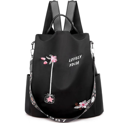 Embroidery Waterproof Oxford Backpack Anti-theft School Bag High Quality Large
