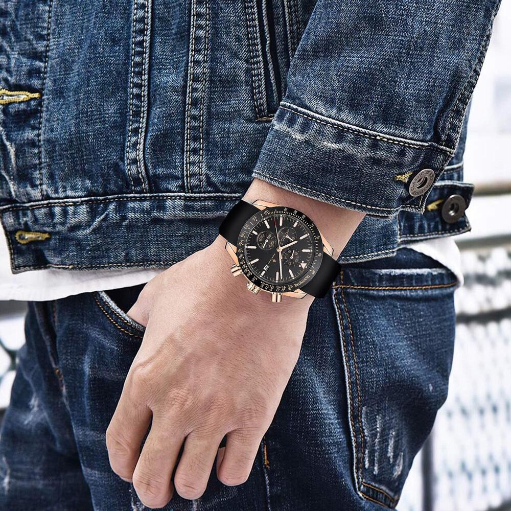 Military Men's Watch Sport Chronograph Leather Infantry Reloj Para Hombre Sports