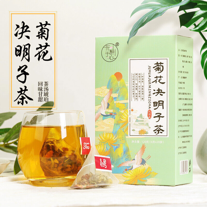 菊花决明子茶chrysanthemum cassia seed tea triangle bag tea 三角包袋泡茶盒装桂花枸杞金银花菊花茶