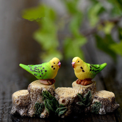 Miniature Garden Lawn Ornament Decoration Figurine DIY Bonsai Mini 8pcs Parrot