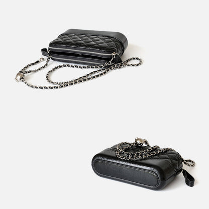 Small Mini Quilted Real Leather Clutch Shoulder Bag Wallet Chains Purse Handbag