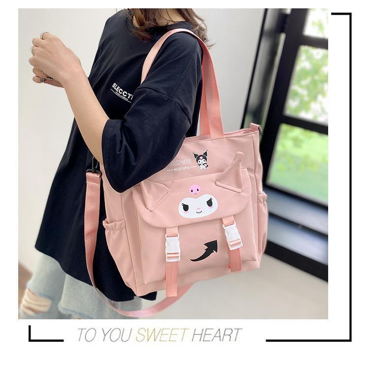 Women Kuromi Shoulder Messenger Bag Cute Girl's Cartoon Travel Storage Bag Gifts