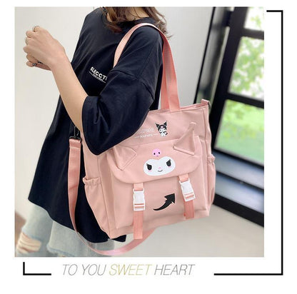 Women Kuromi Shoulder Messenger Bag Cute Girl's Cartoon Travel Storage Bag Gifts