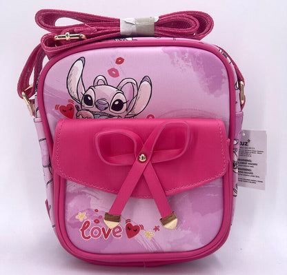 Disney Lilo & Stitch TV Movie Pink Crossbody Bag Rare Love 8.5" Lady Purse