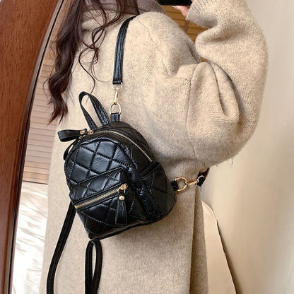 Nylon Bag Small Knapsack Quilted Pattern Travel Backpack Shoulder Bag 18*20*11CM