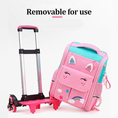 School Bag Student Backpacks Kids Trolley Wheeled Bag Children Backpack Wheels
