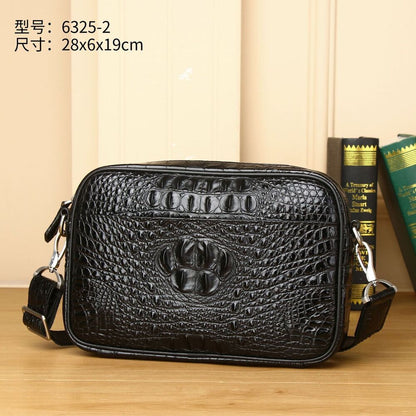 100% Real Leather Shoulder Bag, Designer Crocodile Crossbody Bag Sling Bags