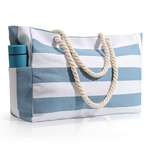 Beach Bag Large Beach Bags for Women Waterproof Beach Tote Bag with Zipper