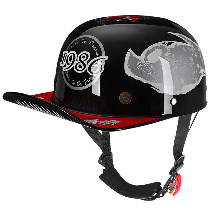 New Motorcycle Open Face Half Helmet Scooter Cap Retro Baseball Style Jet Helmet