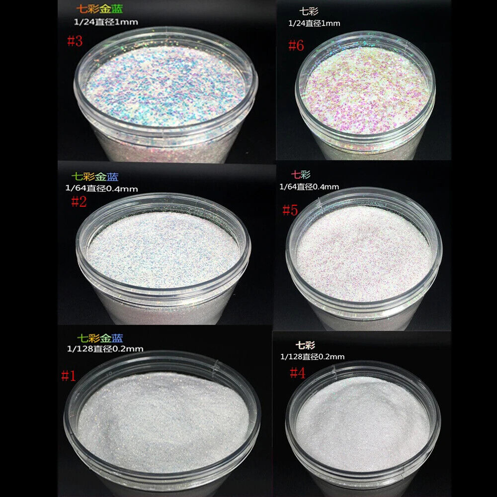 Nail Art Decor 1 Bottle AB White Sequins Glitters Holographic Flakes 0.2 0.4 1mm