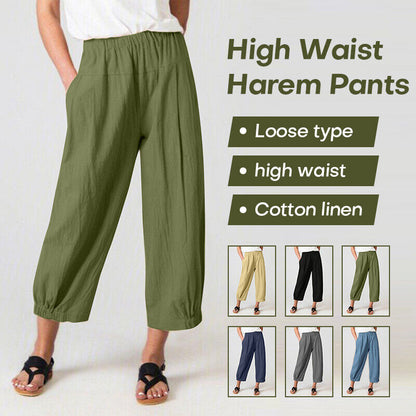 Womens Ladies Summer Harem Pants Elastic Waist Baggy Casual Trousers Pants