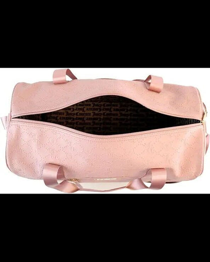 Juicy Couture Rosie Overnight Duffle Weekender Large Bag Quilted Taffy Logo
