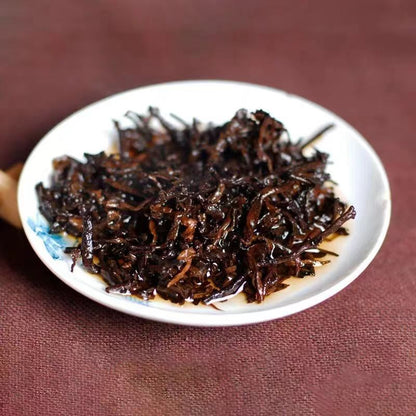 357g Ripe Pu'er Tea Cake Bulang Mountain Ancient Tree Puerh Cooked Tea Healthy