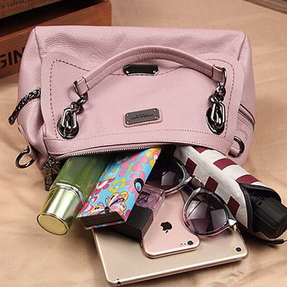 Oil Wax Leather Women's Elegant Handbags Crossbody Shoulder Bag Satchel Tote