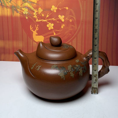 Vintage China Yixing Purple Clay Teapot Zisha Ceremony Peach Teaware Collection