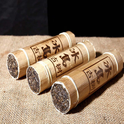 Yunnan BingDao Old Pu'er Tree Healthy Drink500g Cha Puer Tea Bamboo Package-