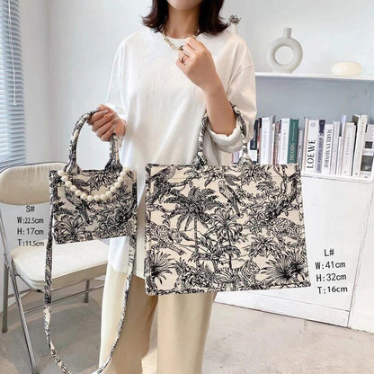 Tote Bag Women Handbag Travel Shoulder Bag Embroidery Shopping Bag